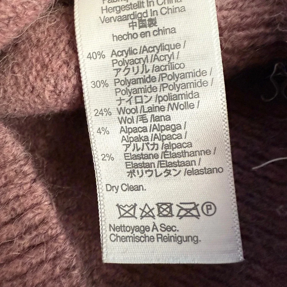 Madewell Women's Mock Neck Sweater Wool Alpaca‎ Blend Pullover Knit Top XXS
